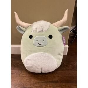 14in Iver the Highland Cow Longhorn Squishmallow Plush NWT